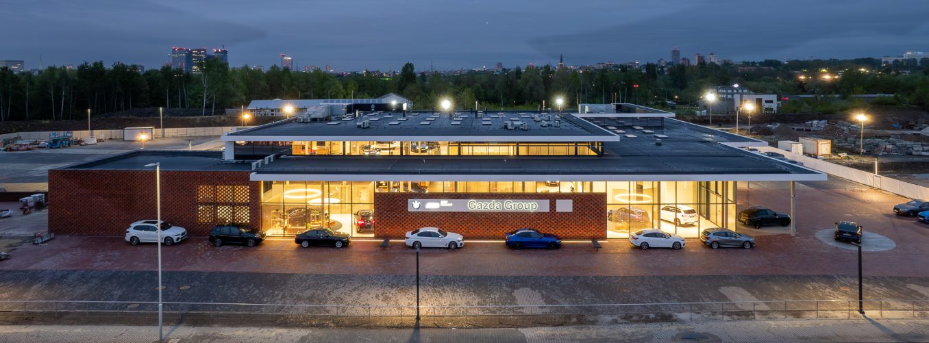 Projekt salonu samochodowego BMW w standardzie Retail Next widok z lotu ptaka